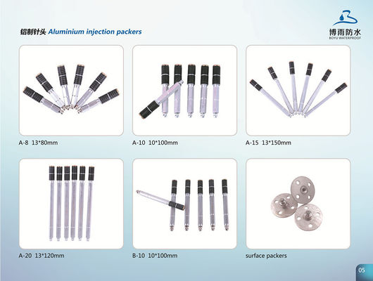 Waterproofing 13*150mm A15 Aluminium Grouting Injection Packer with Core Material